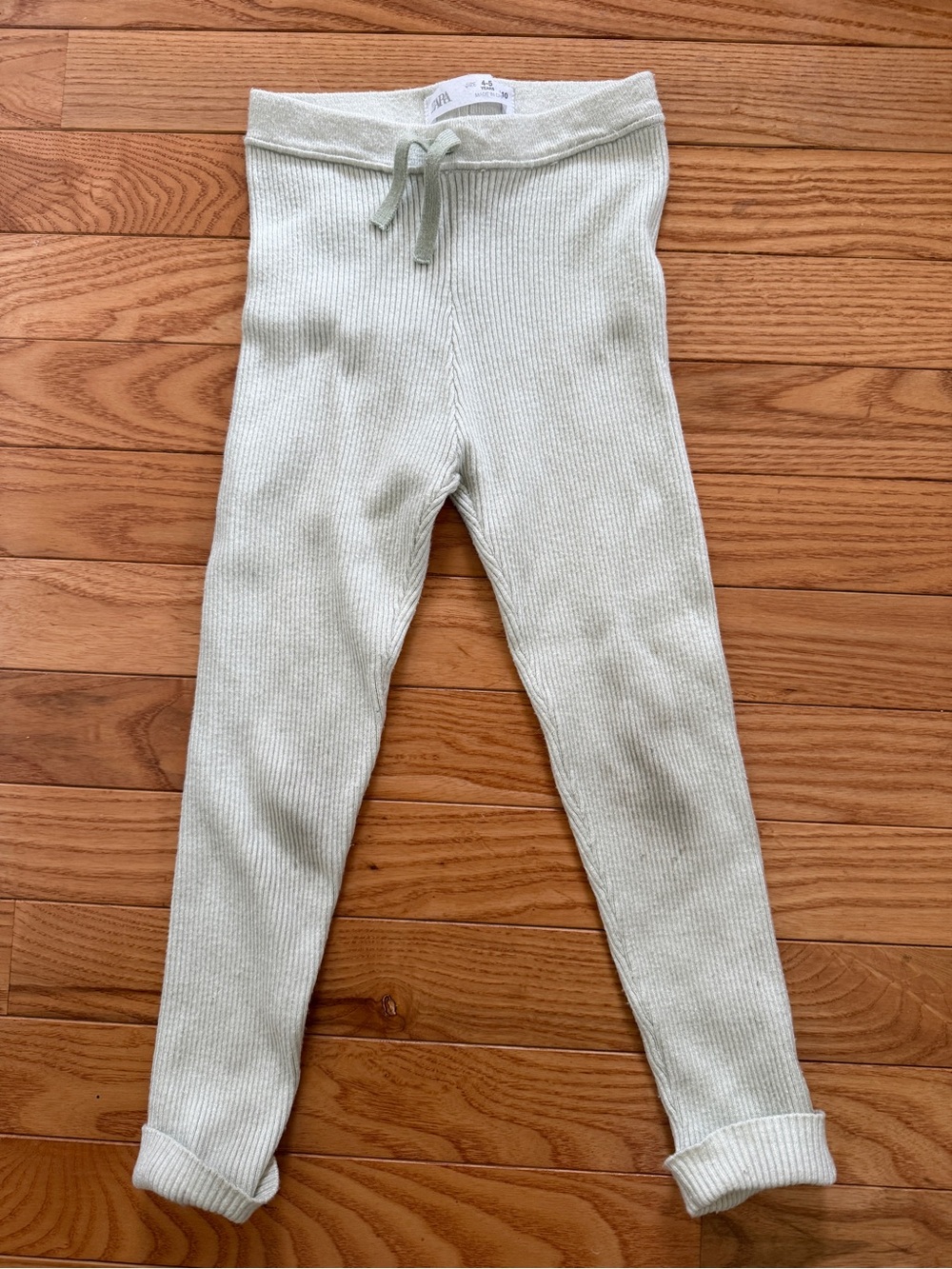 Zara Ribbed Knit Leggings - Light Mint Green